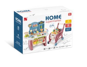 Home Supermarket prekybos centro rinkinys su vežimėliu, 2005U141