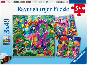 RAVENSBURGER PUZZLE dėlionė Mažieji sodo drakonai, 3x49 det., 12004301 0