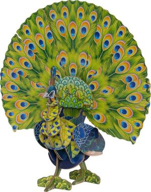 MAKEBUG 3D popierinė delionė Žaliasis povas, MB-D-0016