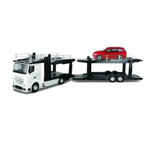 BBURAGO 1/43 Street Fire auto vilkikas Mercedes Benz Actros su automobiliu, asort., 18-31458