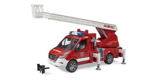 BRUDER MB Sprinter priešgaisrinė tarnyba su pasukamomis kopėčiomis ir siurbliu, 02673