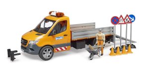 BRUDER MB Sprinter komunalinė transporto priemonė su vairuotoju ir priedais, 02677