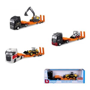 BBURAGO 1:43 Statybinės vilkikų mašinos, Volvo asort.,18-32310