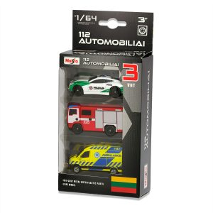 MAISTO DIE CAST skubios pagalbos transporto priemonės 1/64 112 AUTOMOBILIAI, 12456