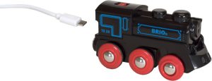 BRIO RAILWAY traukinys su pakraunamu varikliu ir USB kabeliu, 33599