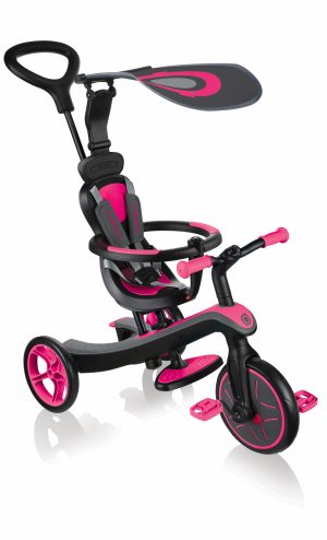 GLOBBER triratukas Trike Explorer 4in1, rožinis, 632-110