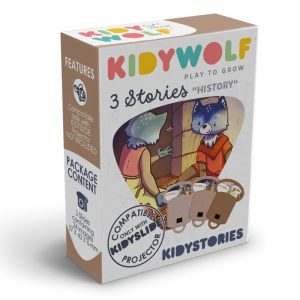 KIDYWOLF istorijų rinkinys Kelionė laiku, 3 istorijos projektoriui KIDYSLIDE, KIDYSTORIES-HI