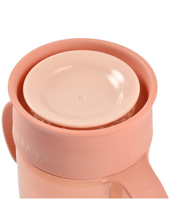 BEABA 360 LAIPSNIŲ KAMPU BESISUKANTIS, NEIŠSILIEJANTIS MOKOMASIS PUODELIS, PINK - Image 2