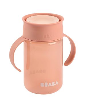 BEABA 360 LAIPSNIŲ KAMPU BESISUKANTIS, NEIŠSILIEJANTIS MOKOMASIS PUODELIS, PINK