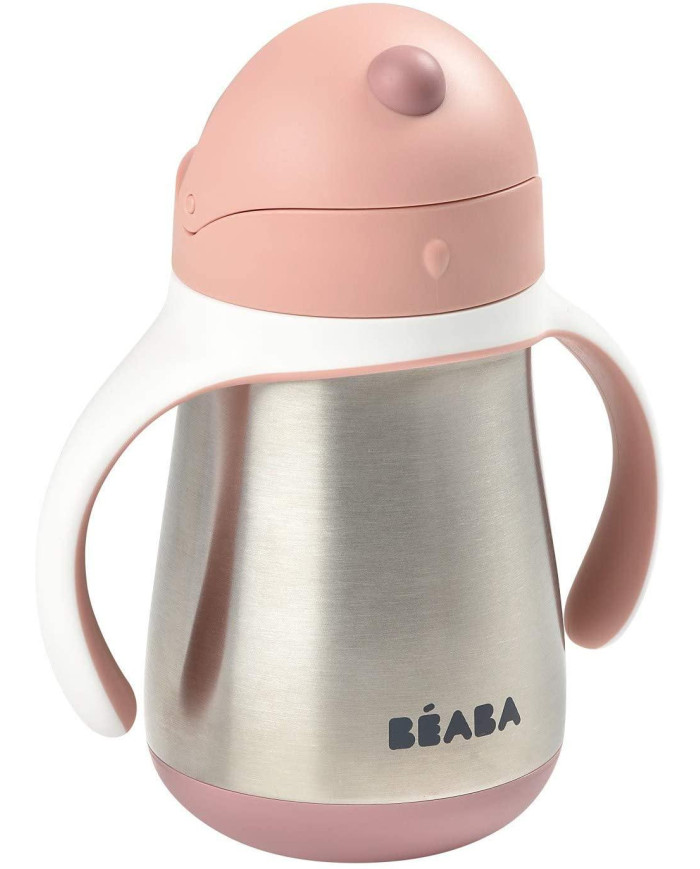 BEABA METALINĖ GERTUVĖ SU ŠIAUDELIU, 250 ML, OLD PINK - Image 2