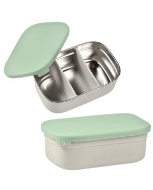 BEABA METALINĖ REGULIUOJAMŲ SKYRIŲ PIETŲ DĖŽUTĖ, SAGE GREEN