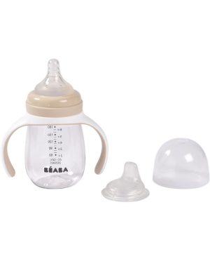 BEABA MOKOMASIS BUTELIUKAS-GERTUVĖ 2IN1, 210 ML, CLAY EARTH