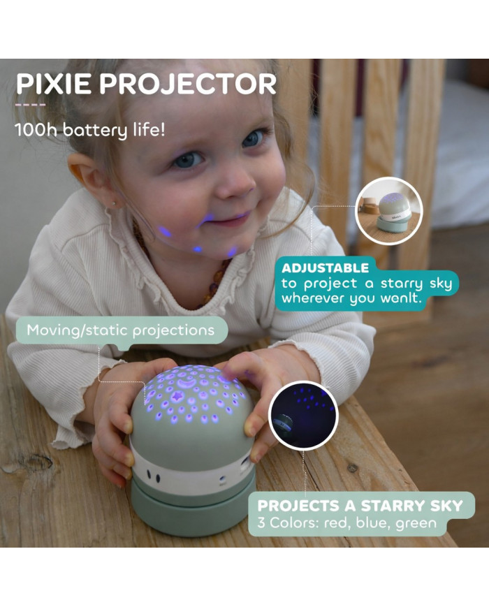 BEABA PIXIE NAKTINĖ LEMPA – ŽIBINTUVĖLIS SU PROJEKCIJA SAGE GREEN - Image 3