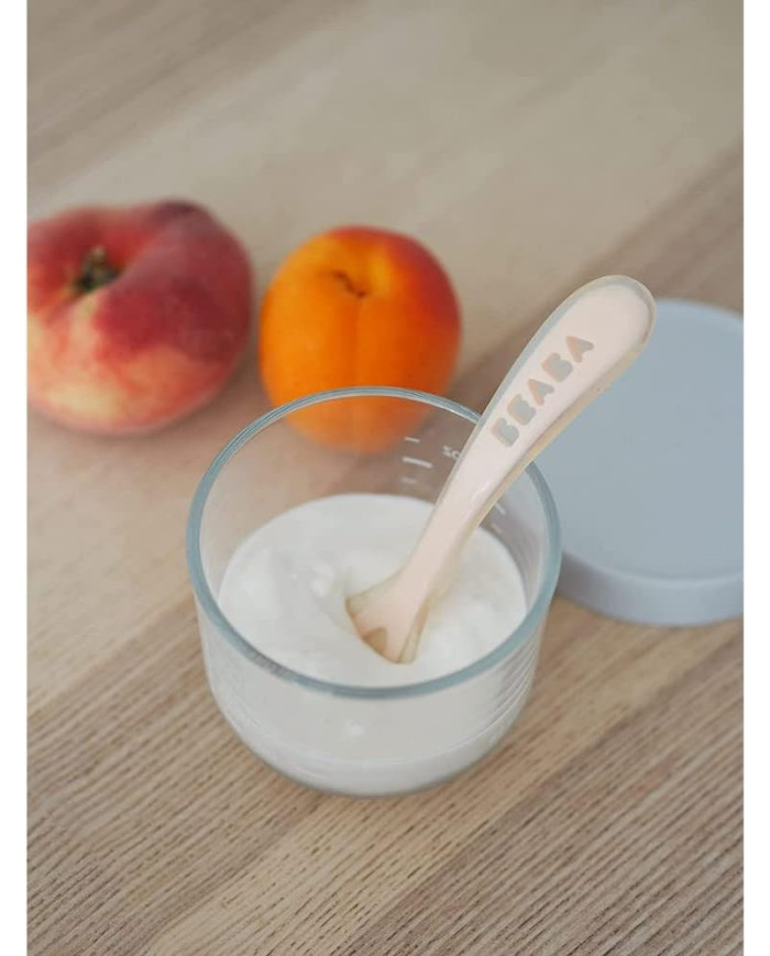 BEABA PRADINIO MAITINIMO SILIKONINIŲ 2 VNT.ŠAUKŠTELIŲ RINKINYS SU DĖŽUTE, COTTON CANDY/SORBET DUO - Image 3