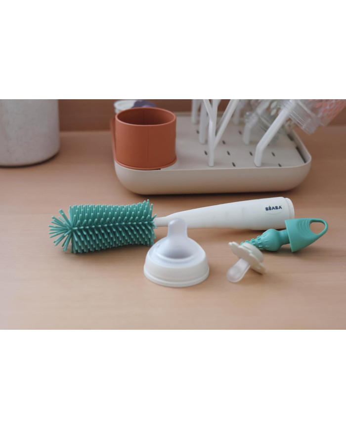 BEABA SILIKONINIS BUTELIUKŲ IR ŽINDUKŲ ŠEPETYS, SAGE GREEN - Image 2