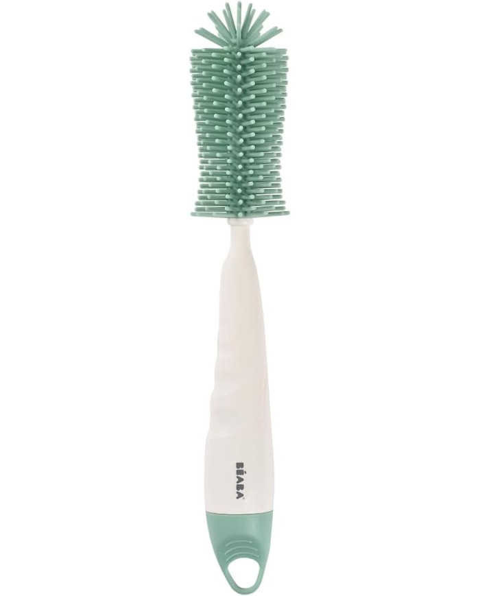 BEABA SILIKONINIS BUTELIUKŲ IR ŽINDUKŲ ŠEPETYS, SAGE GREEN