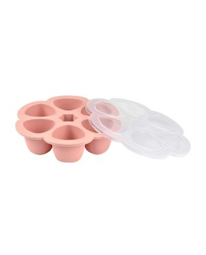 BEABA SILIKONINIS KŪDIKIO MAISTO KONTEINERIS MULTIPORTIONS, (6x90 ML), OLD PINK