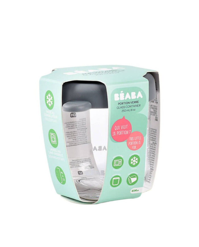BEABA STIKLINIS MAISTO INDELIS SU DANGTELIU, MINERAL GREY, 250 ML - Image 5