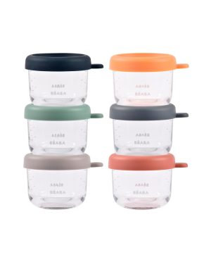BEABA STIKLINIŲ INDELIŲ RINKINYS (6 VNT. PO 150 ML), SUNRISE