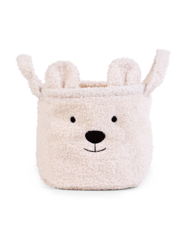 CHILDHOME DAIKTŲ IR ŽAISLŲ LAIKYMO KREPŠYS 25X20X20 CM, TEDDY OFF WHITE