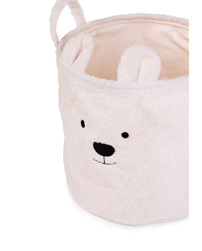 CHILDHOME DAIKTŲ IR ŽAISLŲ LAIKYMO KREPŠYS 30X30X30 CM, TEDDY OFF WHITE - Image 2