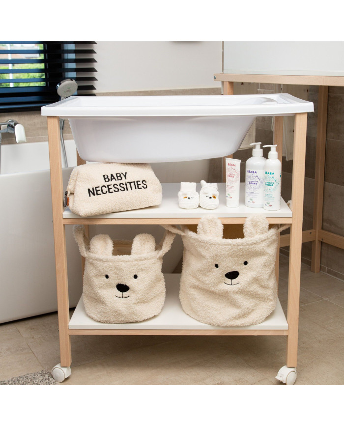 CHILDHOME DAIKTŲ IR ŽAISLŲ LAIKYMO KREPŠYS 30X30X30 CM, TEDDY OFF WHITE - Image 3