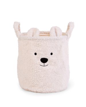 CHILDHOME DAIKTŲ IR ŽAISLŲ LAIKYMO KREPŠYS 30X30X30 CM, TEDDY OFF WHITE