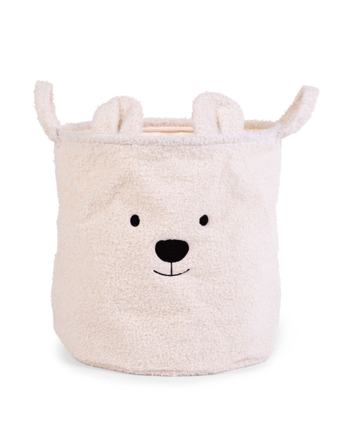 CHILDHOME DAIKTŲ IR ŽAISLŲ LAIKYMO KREPŠYS 40X40X40 CM, TEDDY OFF WHITE