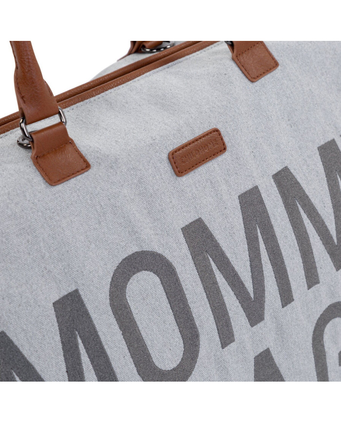 CHILDHOME DIDELIS MAMOS REIKMENŲ KREPŠYS MOMMY BAG, CANVAS - GREY - Image 4