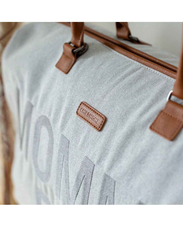 CHILDHOME DIDELIS MAMOS REIKMENŲ KREPŠYS MOMMY BAG, CANVAS - GREY - Image 6