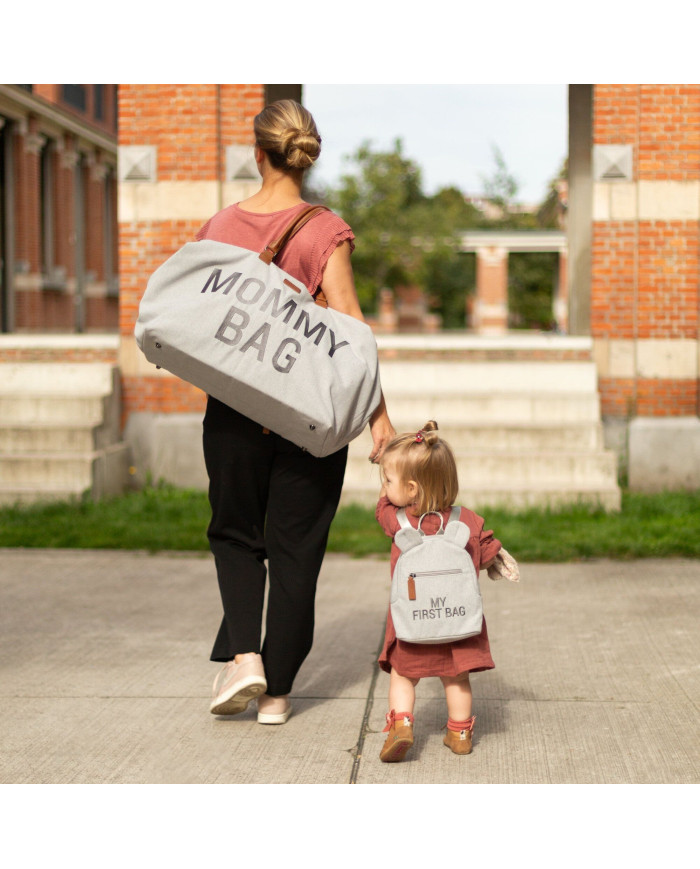 CHILDHOME DIDELIS MAMOS REIKMENŲ KREPŠYS MOMMY BAG, CANVAS - GREY - Image 7