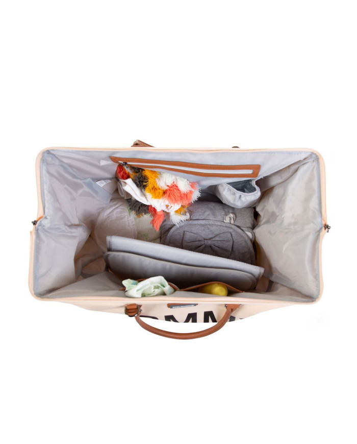 CHILDHOME DIDELIS MAMOS REIKMENŲ KREPŠYS MOMMY BAG, OFF WHITE BLACK - Image 6