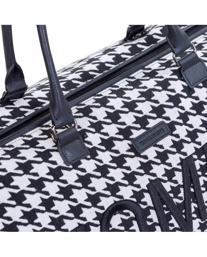 CHILDHOME DIDELIS MAMOS REIKMENŲ KREPŠYS MOMMY BAG, PIED DE POULE, BLACK - Image 3