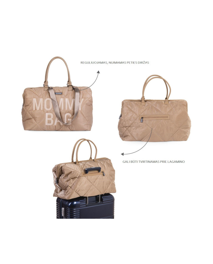 CHILDHOME DIDELIS MAMOS REIKMENŲ KREPŠYS MOMMY BAG, PUFFERED - BEIGE - Image 5