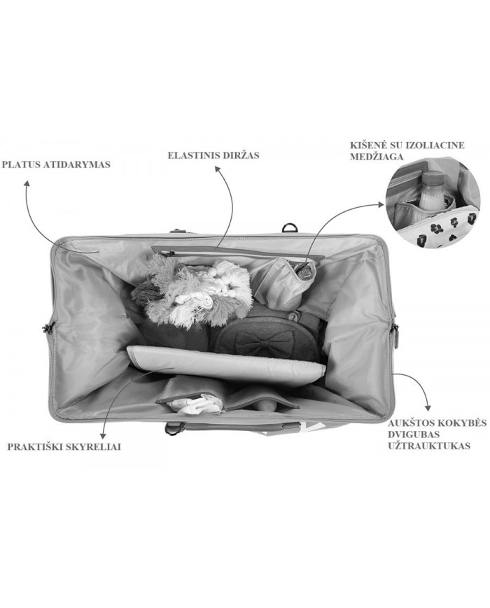 CHILDHOME DIDELIS MAMOS REIKMENŲ KREPŠYS MOMMY BAG, PUFFERED - BEIGE - Image 7