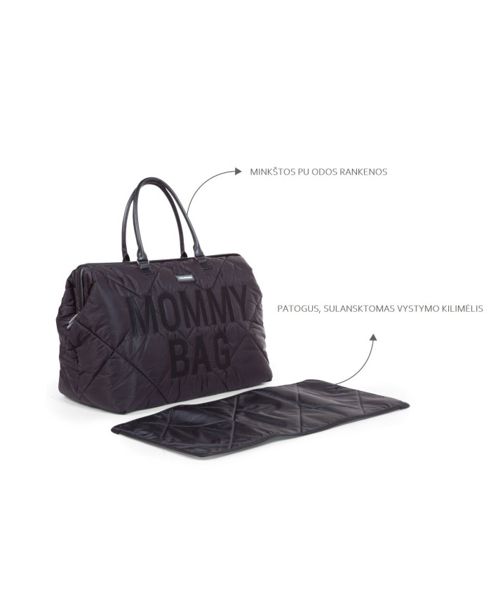 CHILDHOME DIDELIS MAMOS REIKMENŲ KREPŠYS MOMMY BAG, PUFFERED - BLACK - Image 6
