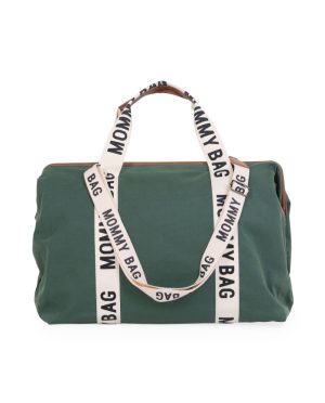 CHILDHOME DIDELIS MAMOS REIKMENŲ KREPŠYS MOMMY BAG SIGNATURE, CANVAS – GREEN