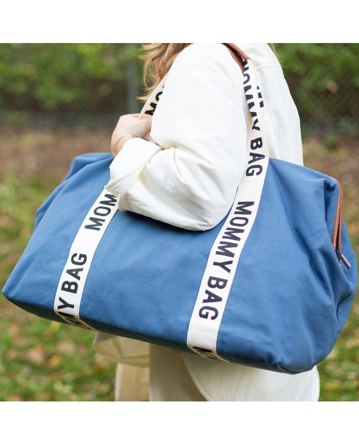 CHILDHOME DIDELIS MAMOS REIKMENŲ KREPŠYS MOMMY BAG SIGNATURE, CANVAS – INDIGO - Image 2