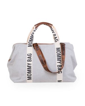CHILDHOME DIDELIS MAMOS REIKMENŲ KREPŠYS MOMMY BAG SIGNATURE, CANVAS – OFF WHITE