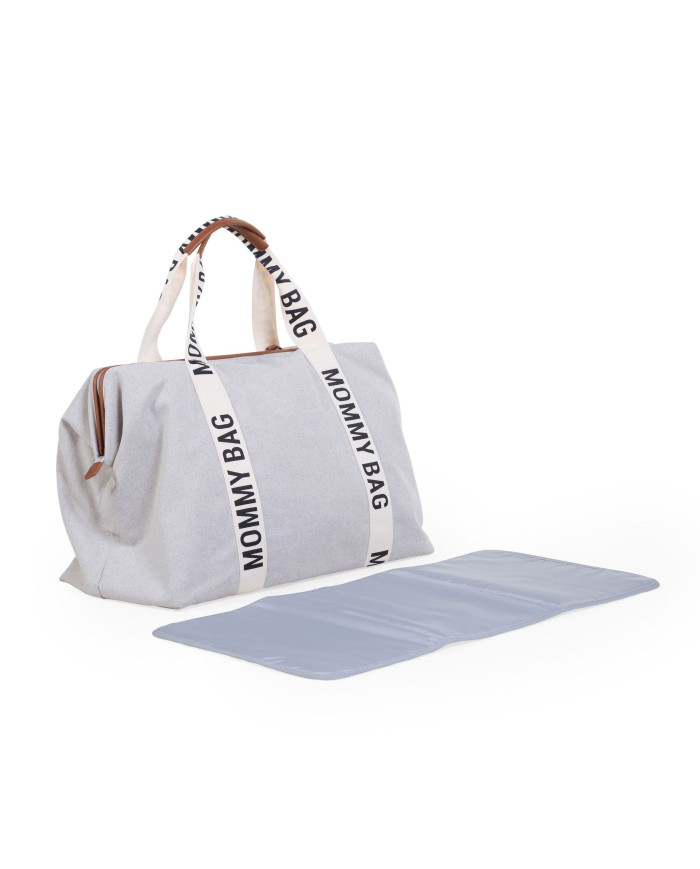 CHILDHOME DIDELIS MAMOS REIKMENŲ KREPŠYS MOMMY BAG SIGNATURE, CANVAS – OFF WHITE - Image 5