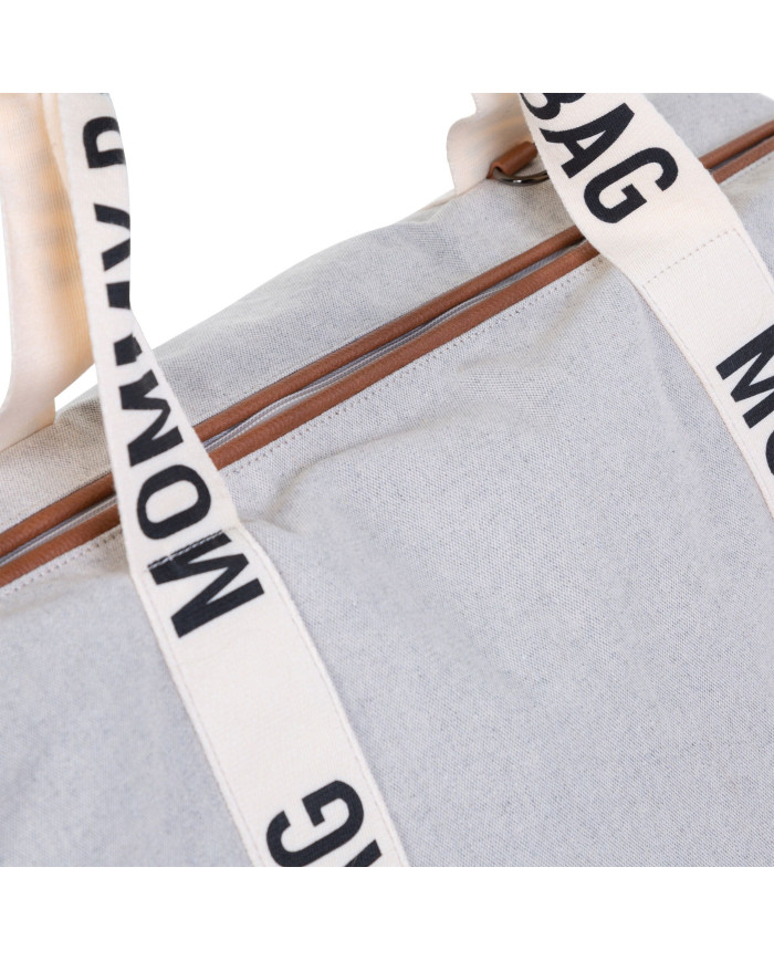 CHILDHOME DIDELIS MAMOS REIKMENŲ KREPŠYS MOMMY BAG SIGNATURE, CANVAS – OFF WHITE - Image 8