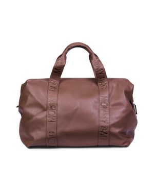 CHILDHOME DIDELIS MAMOS REIKMENŲ KREPŠYS MOMMY BAG, SIGNATURE - VEGAN LEATHER - DARK BROWN
