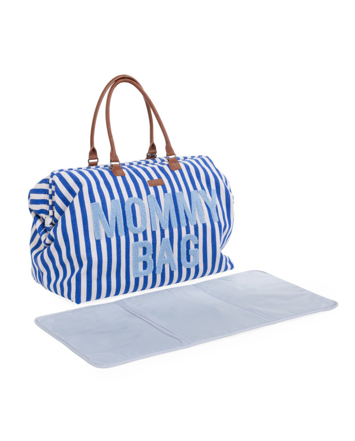 CHILDHOME DIDELIS MAMOS REIKMENŲ KREPŠYS MOMMY BAG, STRIPES - ELECTRIC BLUE/LIGHT BLUE - Image 4
