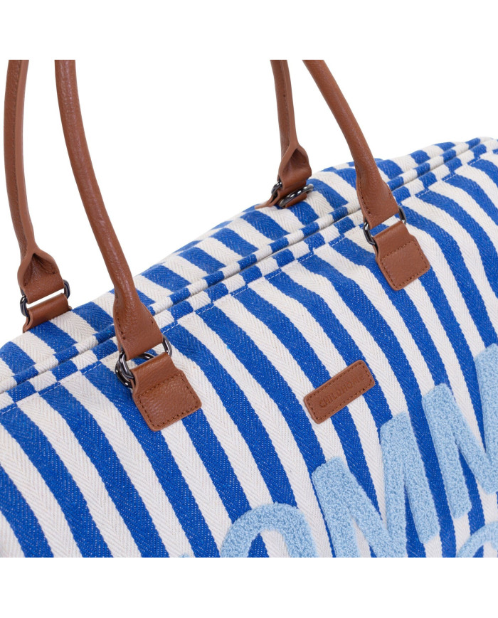CHILDHOME DIDELIS MAMOS REIKMENŲ KREPŠYS MOMMY BAG, STRIPES - ELECTRIC BLUE/LIGHT BLUE - Image 6