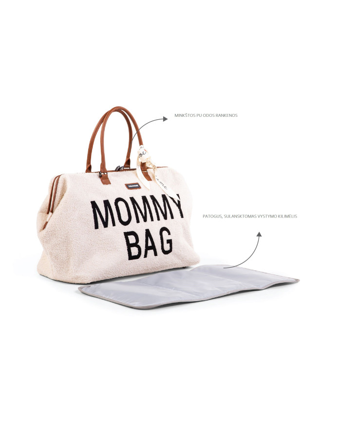 CHILDHOME DIDELIS MAMOS REIKMENŲ KREPŠYS MOMMY BAG, TEDDY OFF WHITE - Image 5