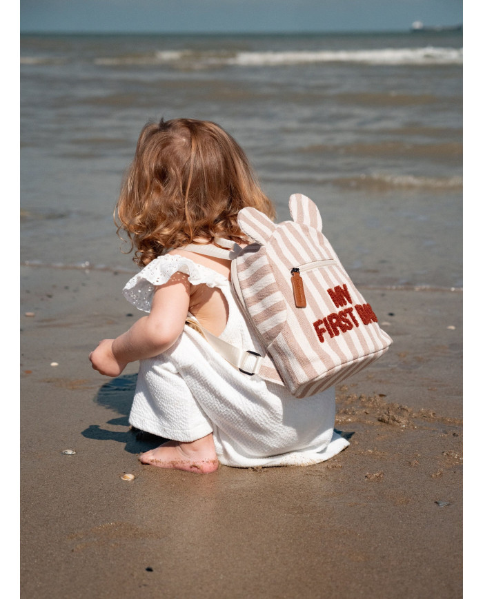 CHILDHOME VAIKIŠKA KUPRINĖ MY FIRST BAG, STRIPES NUDE/TERRACOTTA - Image 4