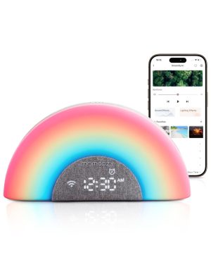 MOMCOZY BALTOJO TRIUKŠMO APARATAS ŽADINTUVAS DREAMSYNC™ SU VAIVORYKŠTĖS ŠVIESA, GREY