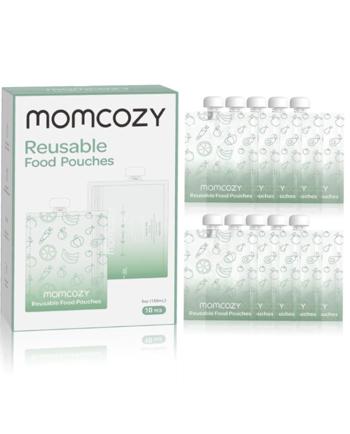 MOMCOZY DAUGKARTINIAI KŪDIKIŲ MAISTO MAIŠELIAI, 150 ML, 10 VNT.