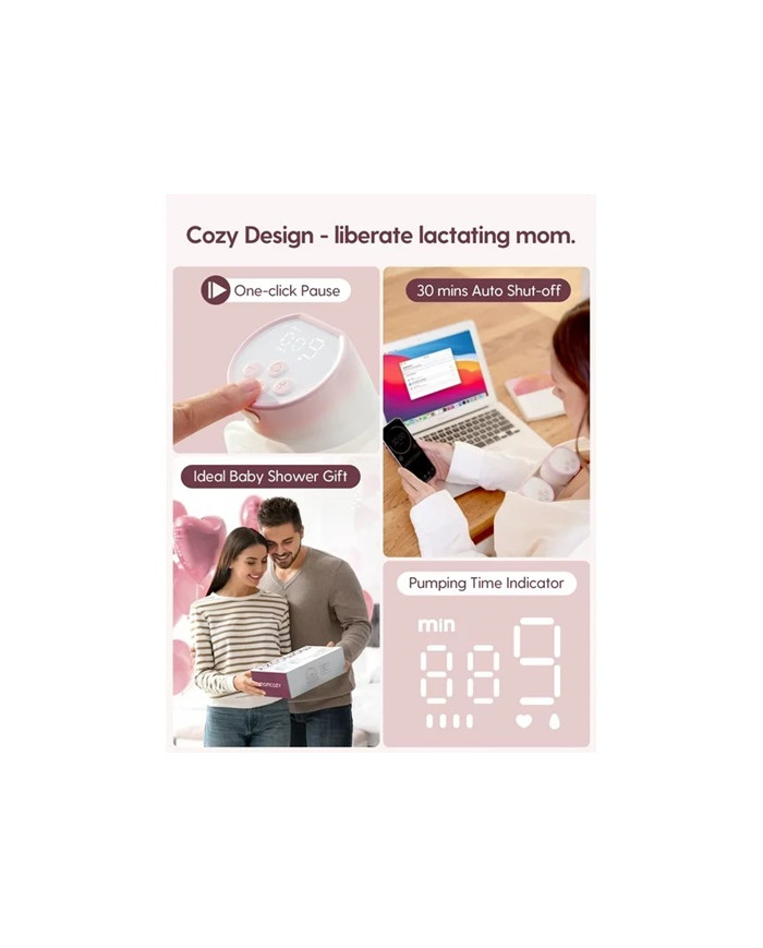 MOMCOZY DVIGUBAS NEŠIOJAMAS BELAIDIS PIENTRAUKIS S12 PRO, ROŽINIS - Image 3