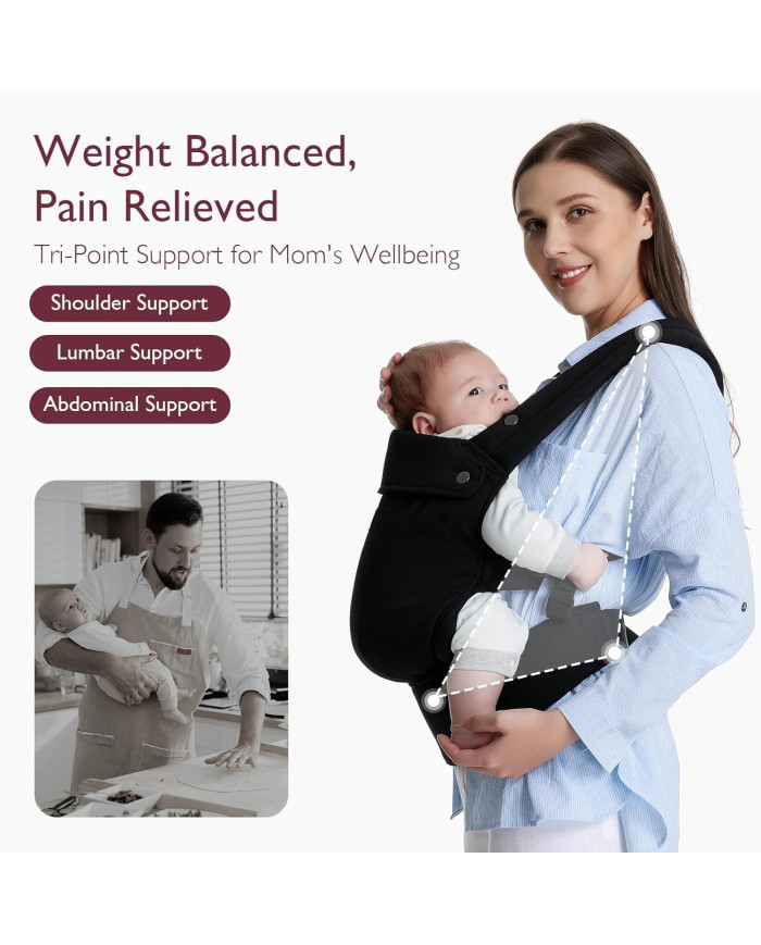 MOMCOZY ERGONOMINĖ KŪDIKIŲ NEŠIOKLĖ, JUODA - Image 3